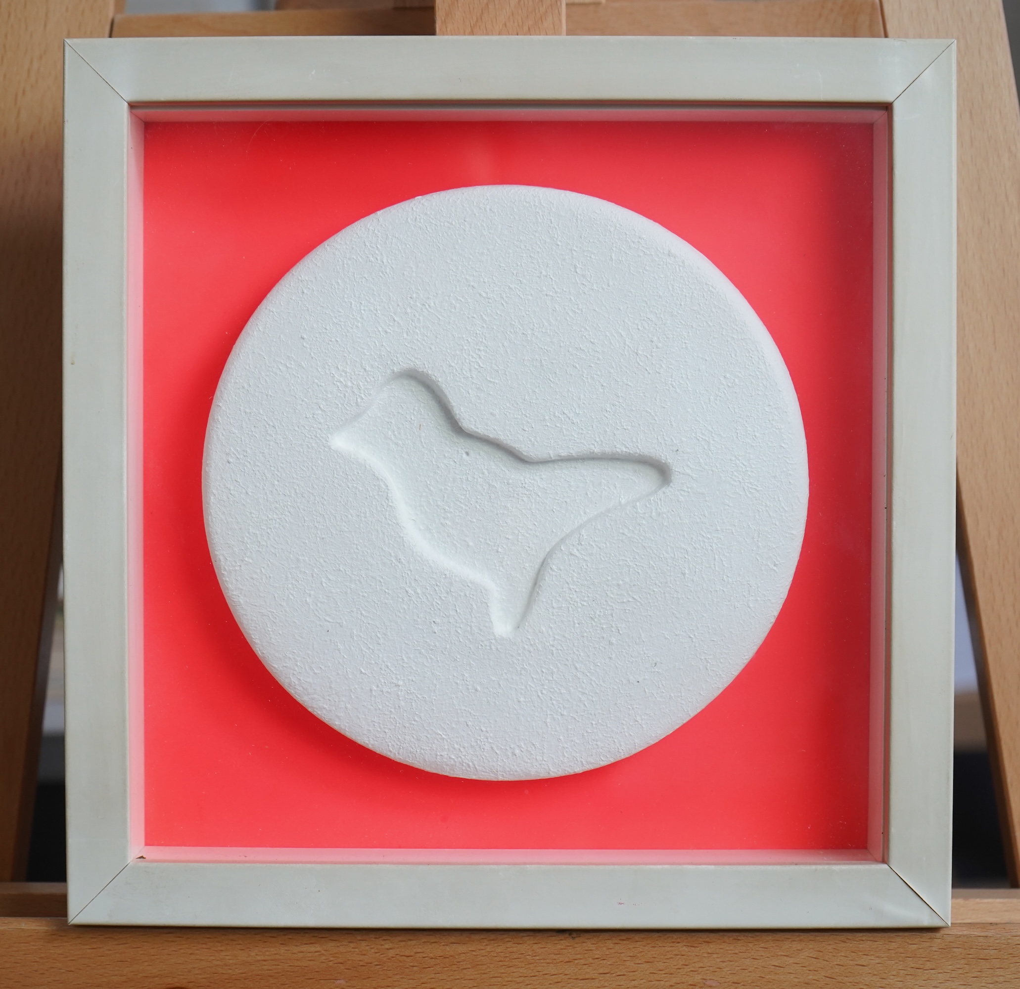 Dean 'Zeus' Colman (b. 1968) 'Love is a Drug', signed and dated 2017 verso, limited edition 1/10, tondo plaque, 17cm in diameter